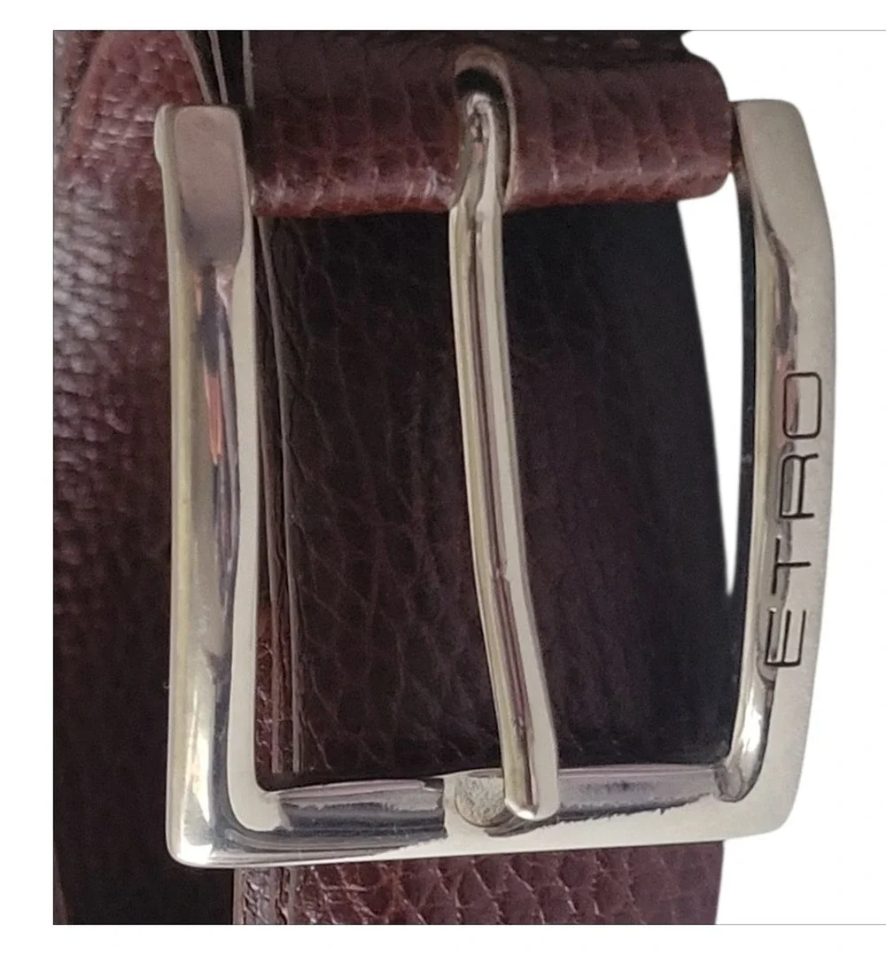 ETRO Milano Genuine Leather Men Belt Made in Italy Size 50